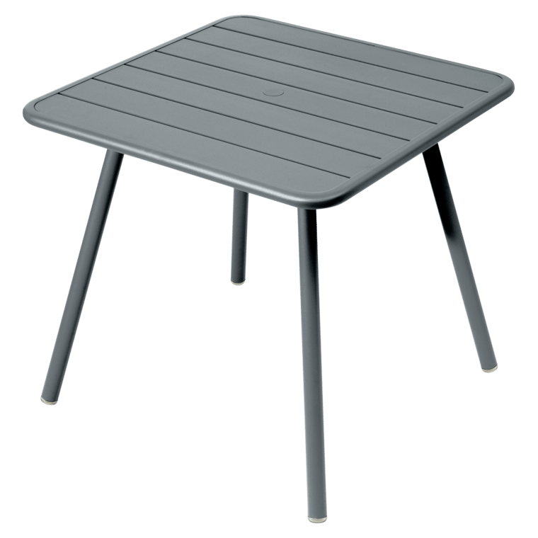 table 80x80cm 4 pieds luxembourg fermob gris orage
